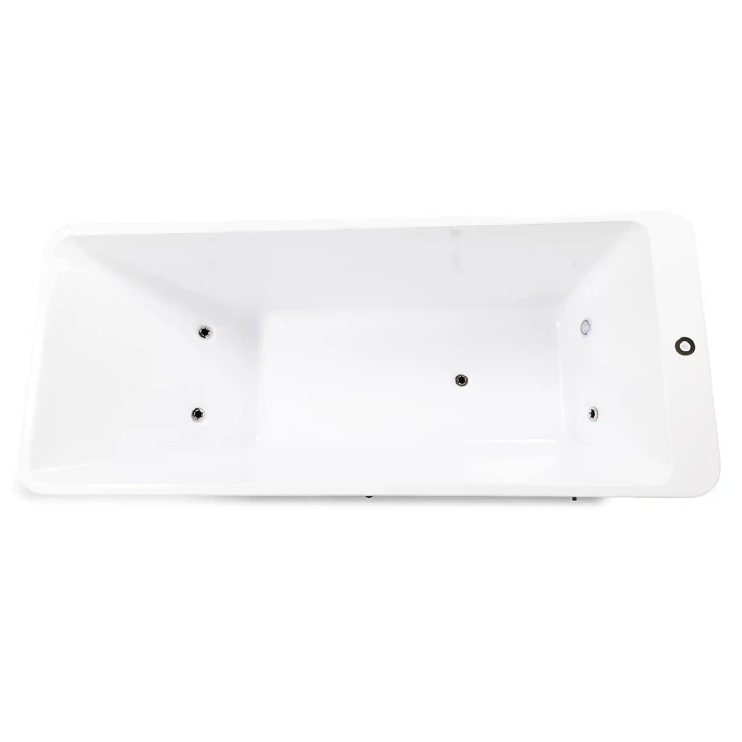 Aerial view of a white ice bath on a white background