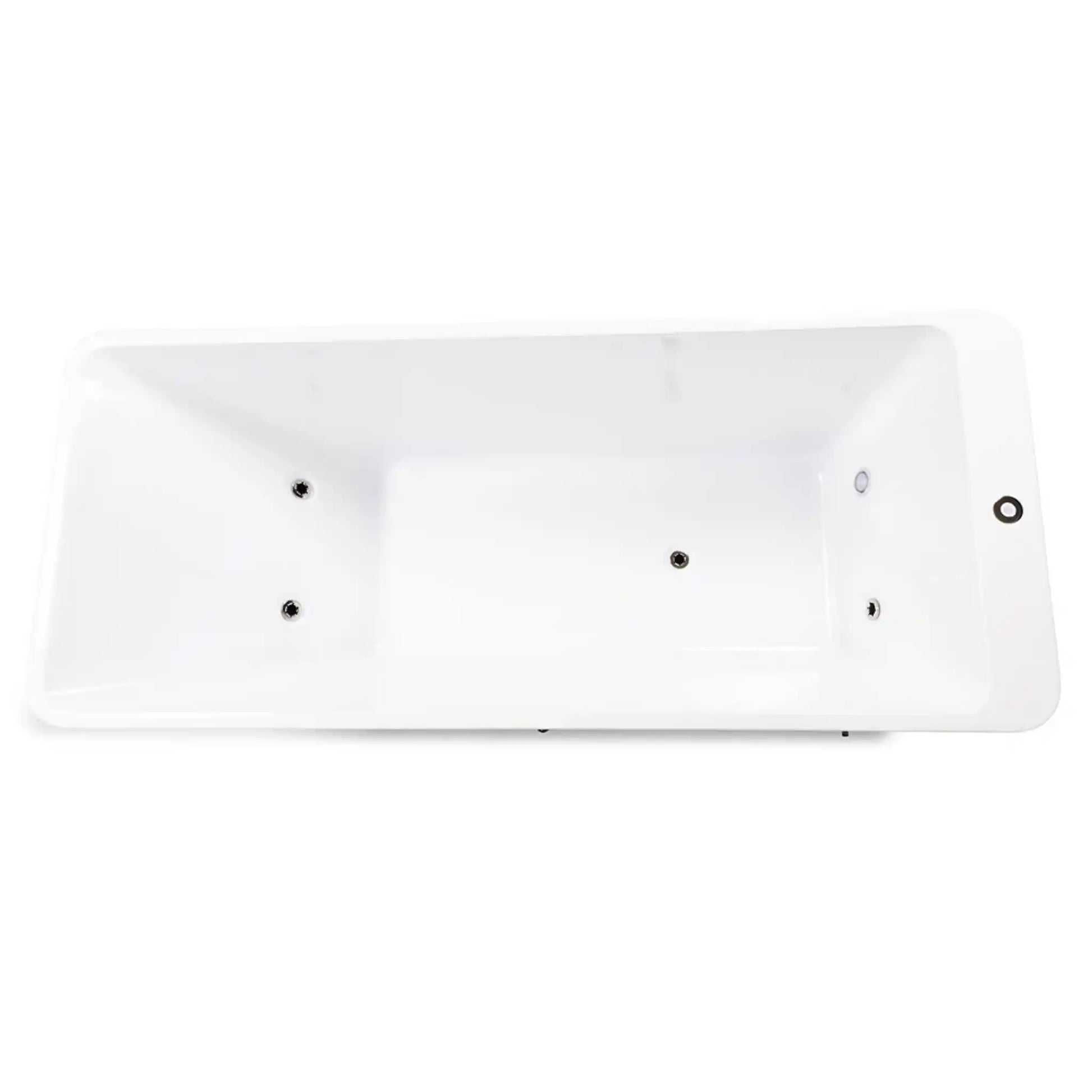 Aerial view of a white ice bath on a white background