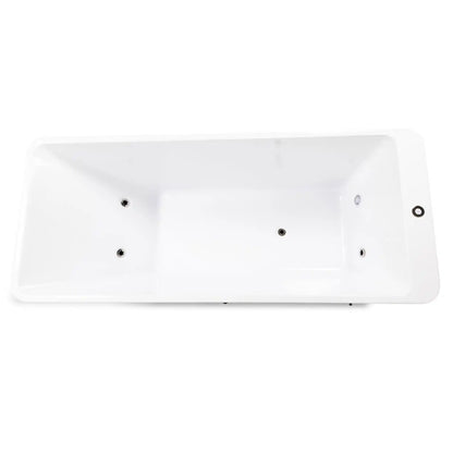 Aerial view of a white ice bath on a white background
