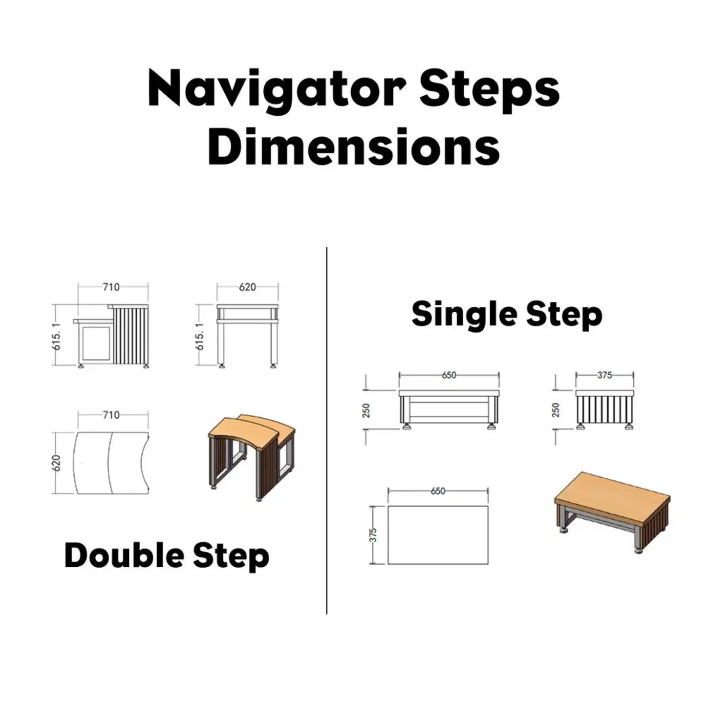drawing of ice bath steps showing dimensions